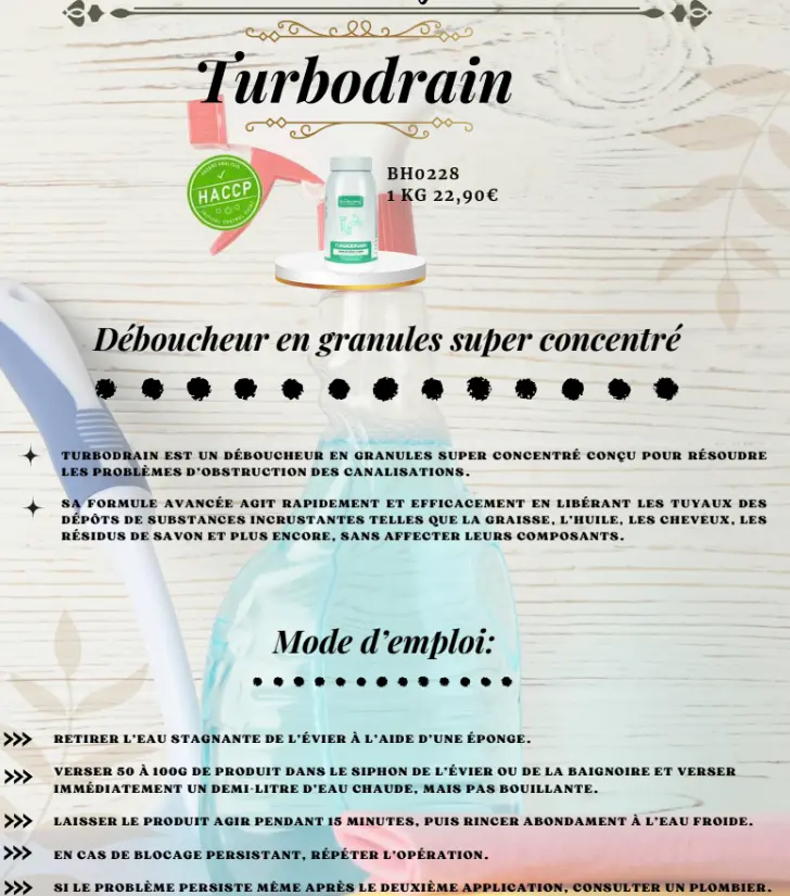 TURBODRAIN - Déboucheur en granules super concentré – Image 2